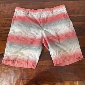 Bar III‎ Men's Striped Chino Shorts Red Size 38 Summer Beach Casual